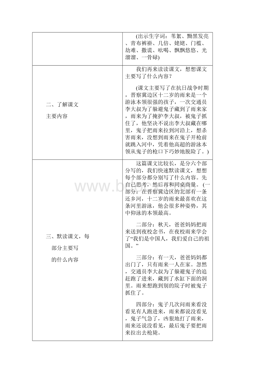 人教部编版四年级语文下册 19小英雄雨来节选教案名师教案+集体备课.docx_第2页