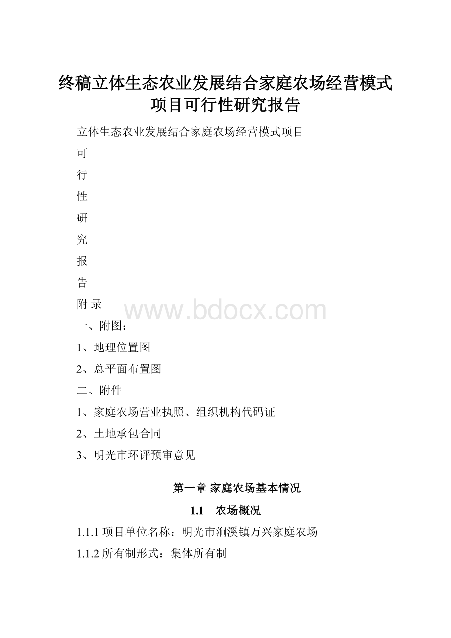 终稿立体生态农业发展结合家庭农场经营模式项目可行性研究报告.docx