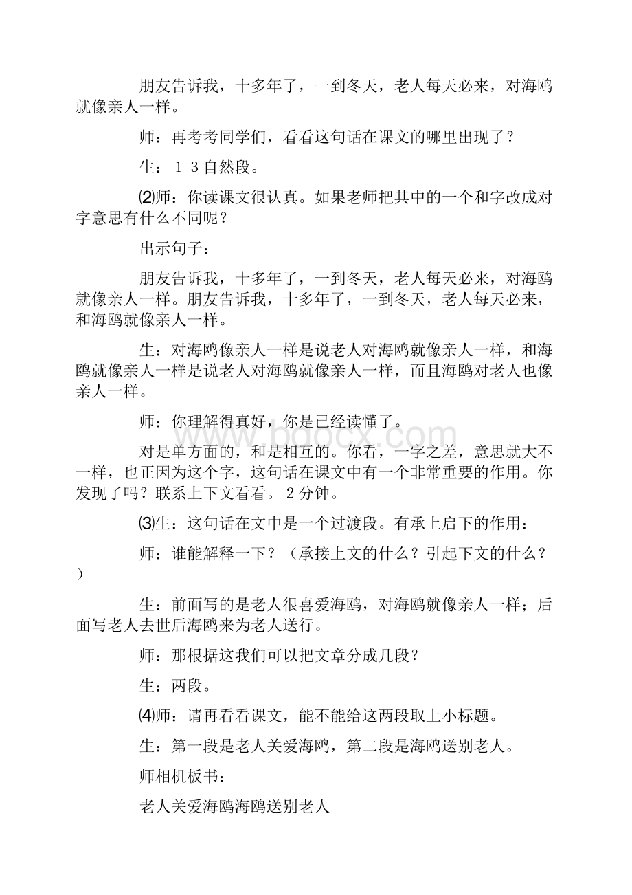 《老人与海鸥》教学设计1.docx_第3页