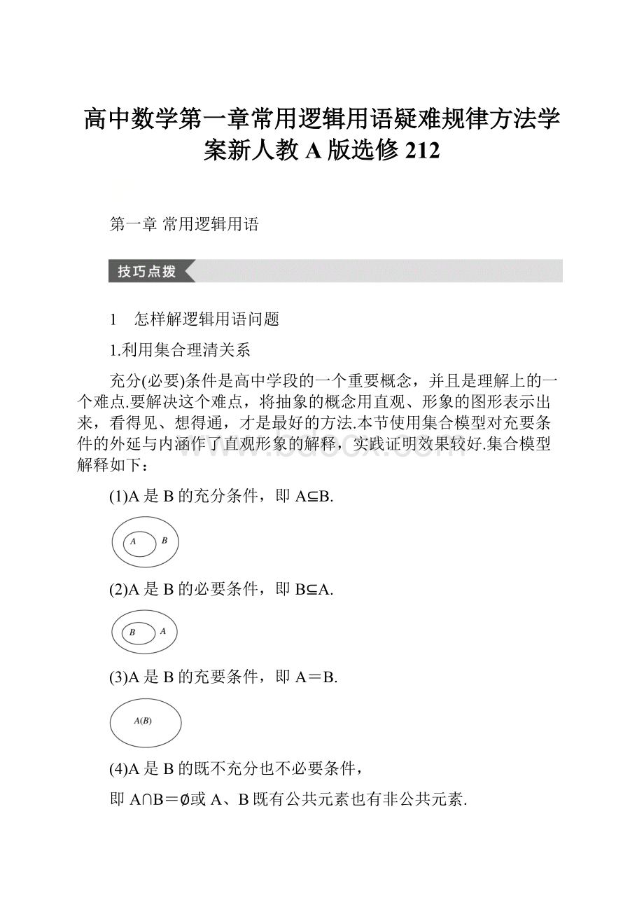 高中数学第一章常用逻辑用语疑难规律方法学案新人教A版选修212.docx_第1页