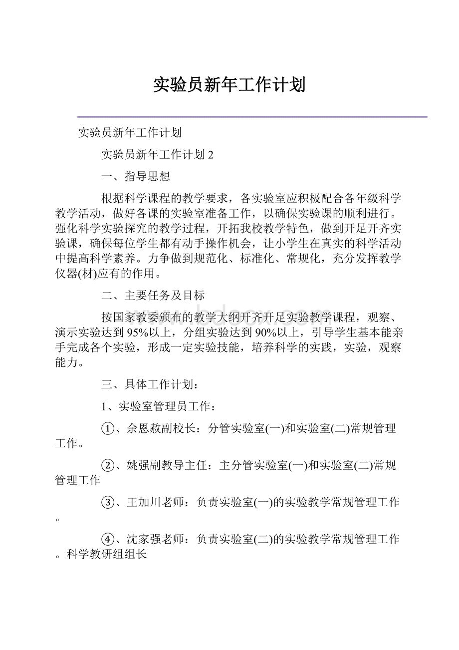 实验员新年工作计划.docx