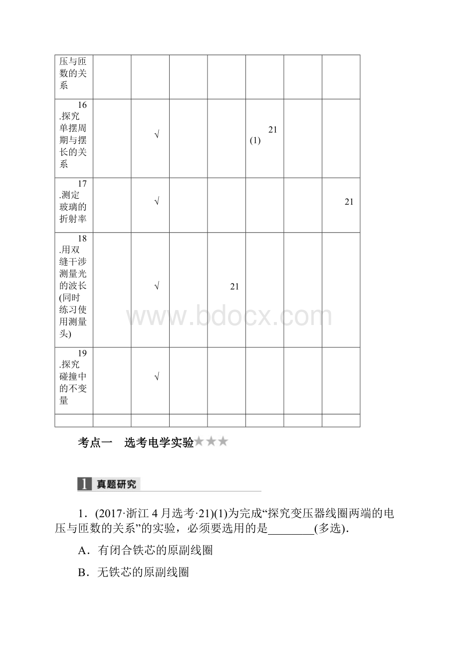 浙江选考版高考物理二轮复习 专题六 实验题题型强化 第3讲 选考实验学案.docx_第2页