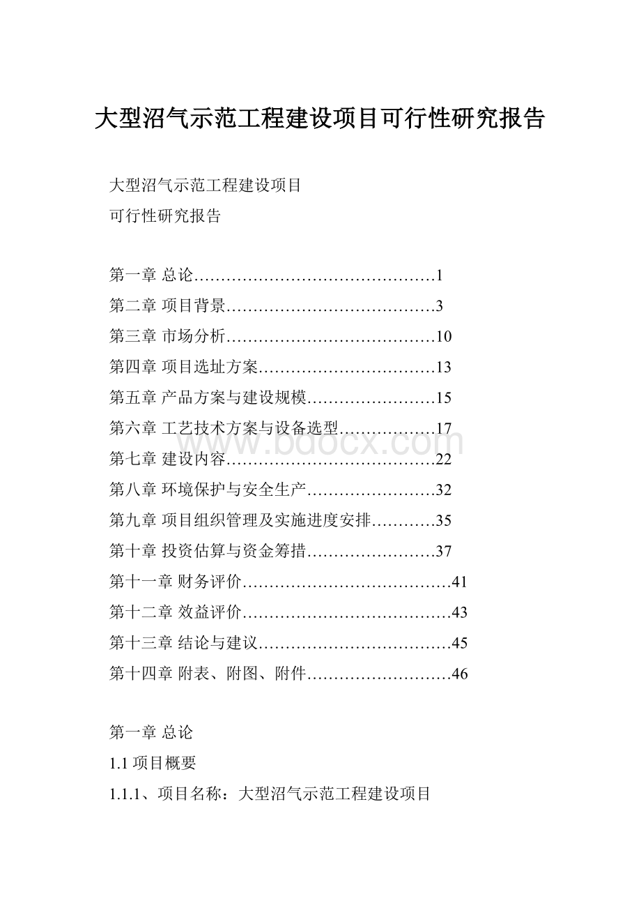 大型沼气示范工程建设项目可行性研究报告.docx