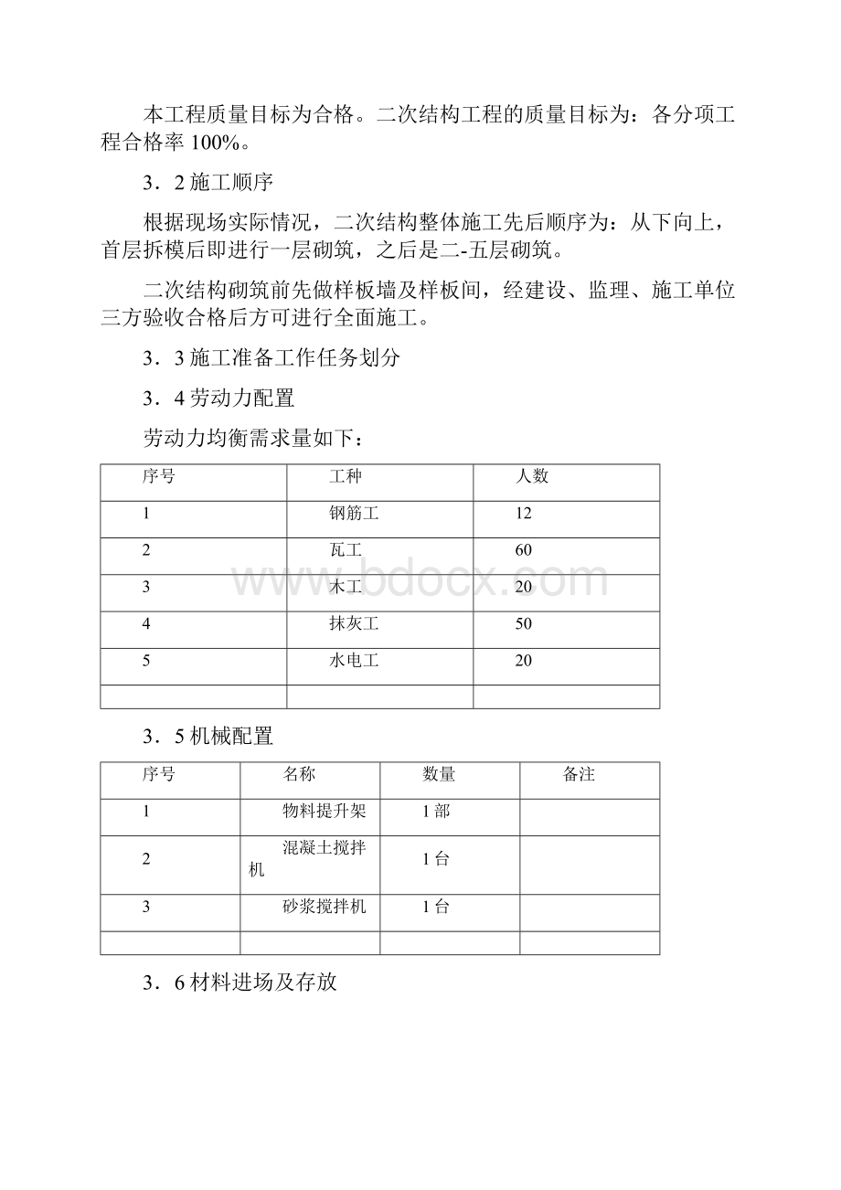 施工资料汇编框架工程二次结构砌筑施工方案.docx_第3页