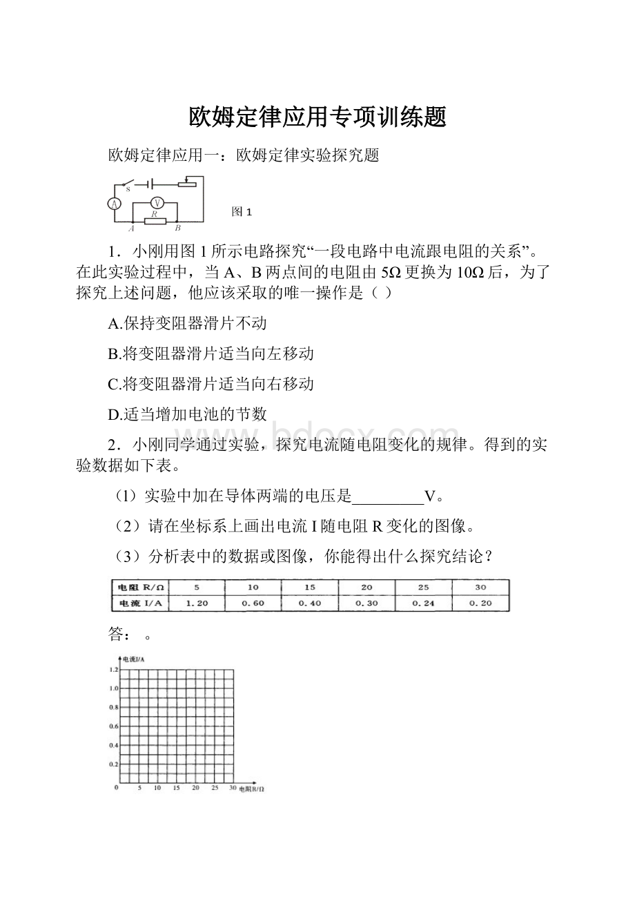 欧姆定律应用专项训练题.docx_第1页