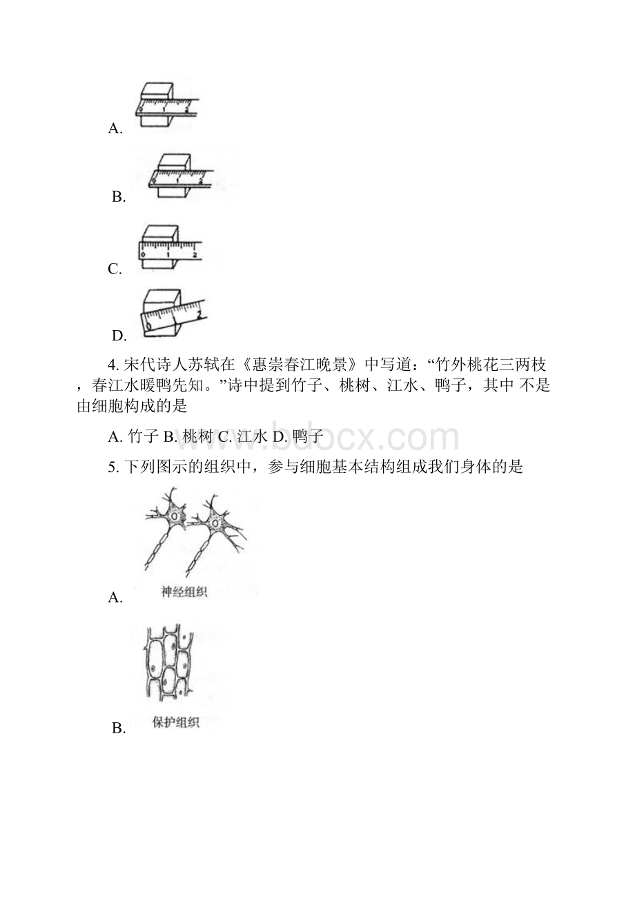 浙江温州昆阳四中初一返校考试科学普通用卷.docx_第2页