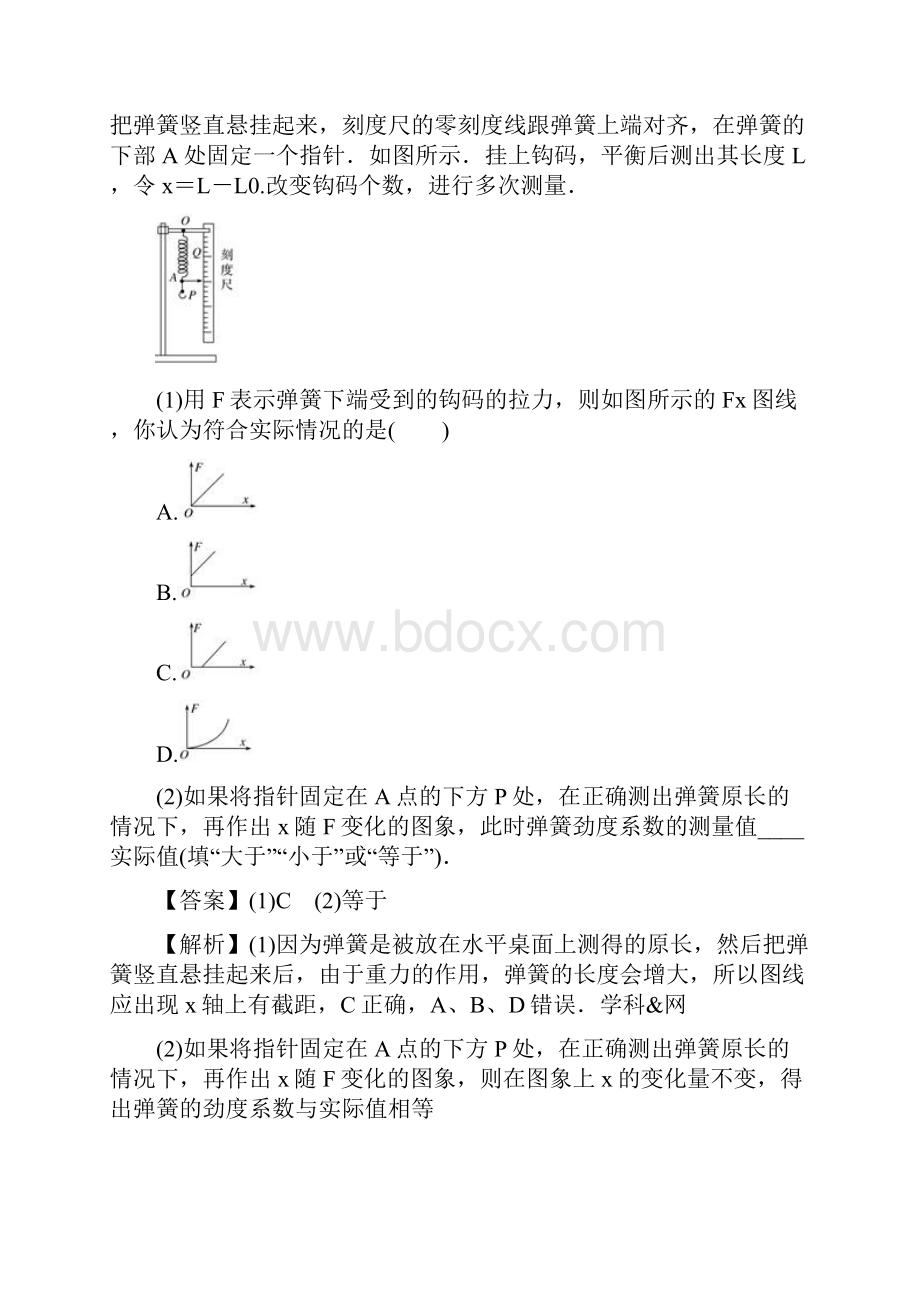 专题57 探究弹力与弹簧伸长之间的关系高考物理一轮复习专题详解解析版.docx_第2页