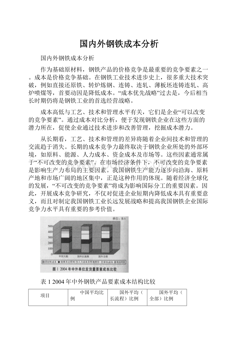 国内外钢铁成本分析.docx_第1页