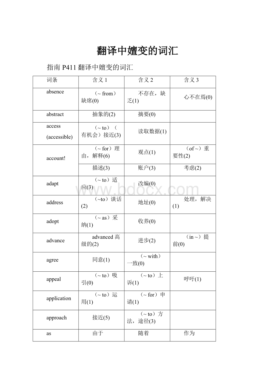 翻译中嬗变的词汇.docx