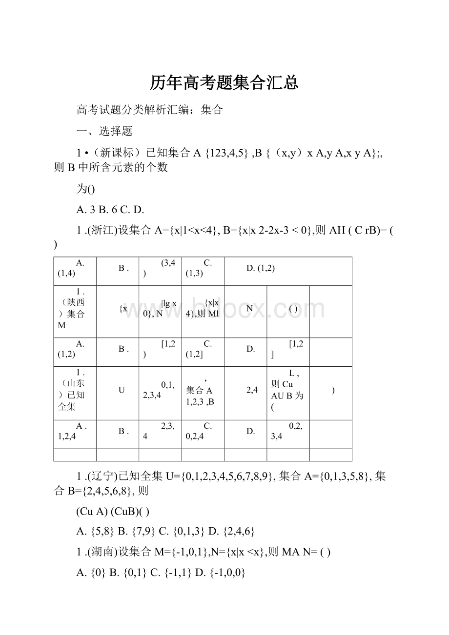 历年高考题集合汇总.docx