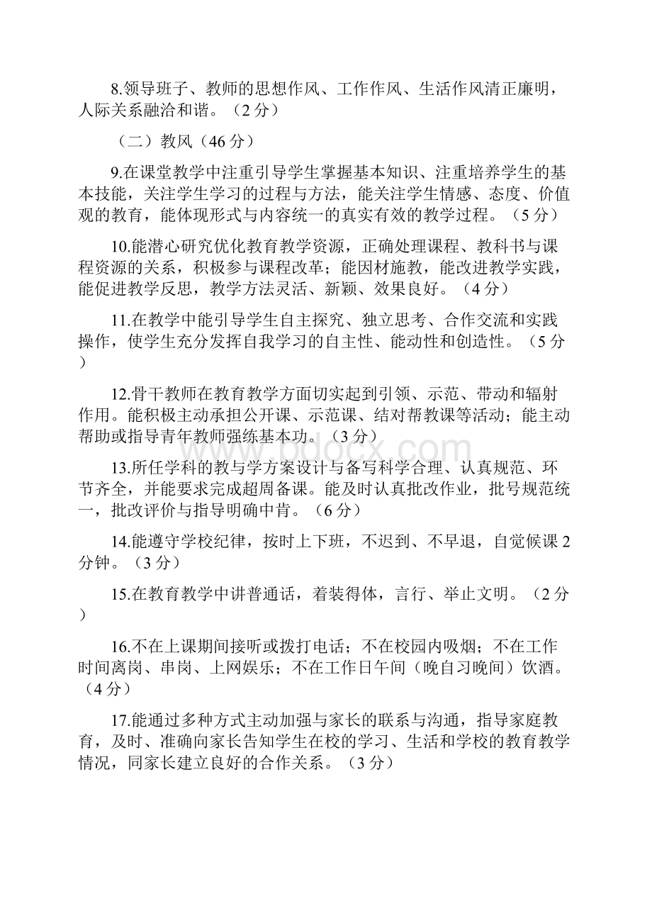 绩效考核南坝中心小学三风考评细则 精品.docx_第2页