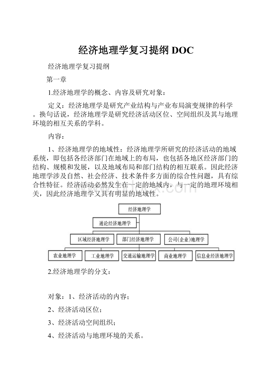 经济地理学复习提纲DOC.docx