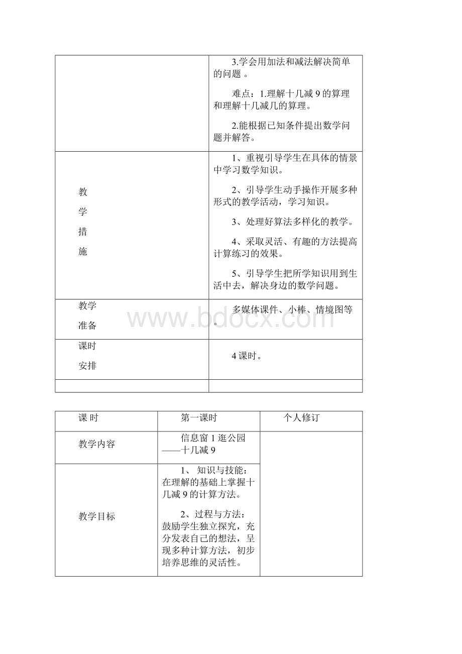 青岛版数学一年级下册第一单元备课.docx_第2页