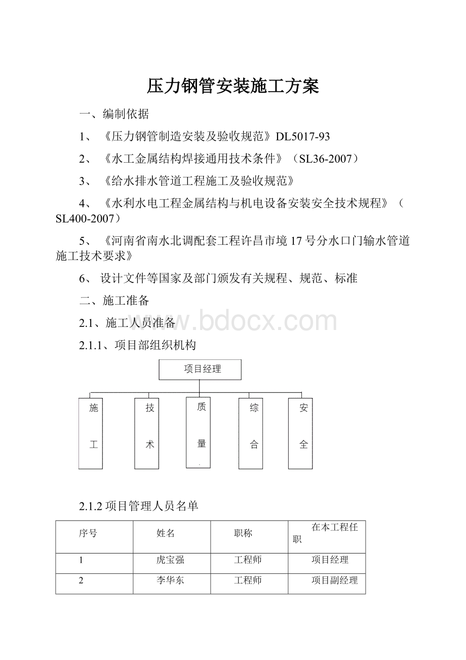 压力钢管安装施工方案.docx