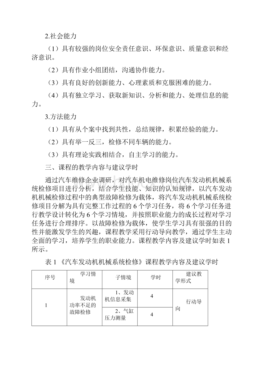 《汽车发动机机械维修》课程标准.docx_第2页