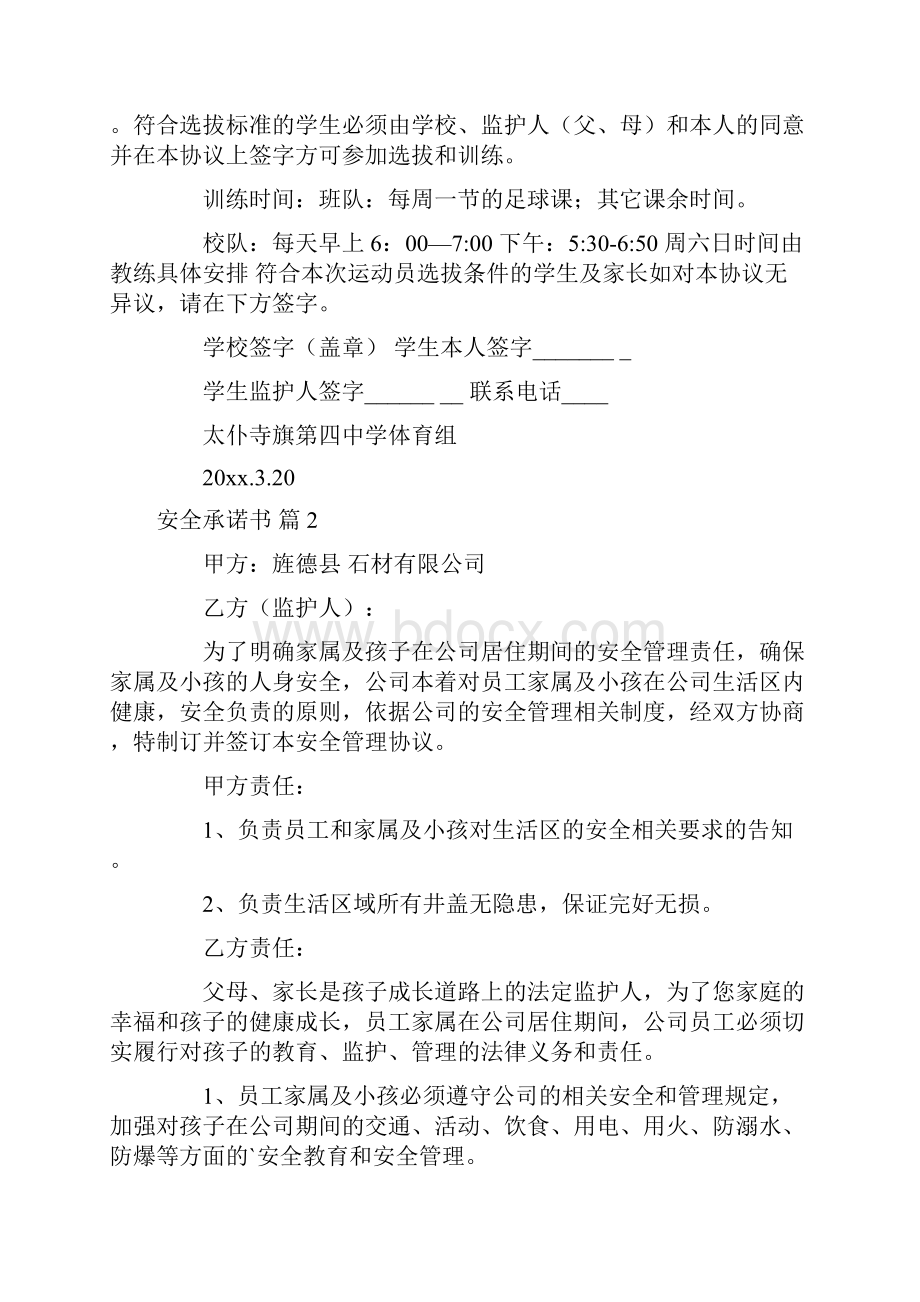 实用安全承诺书5篇.docx_第2页