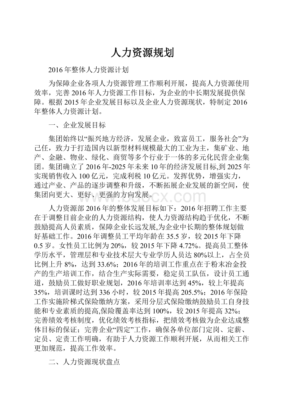 人力资源规划.docx_第1页