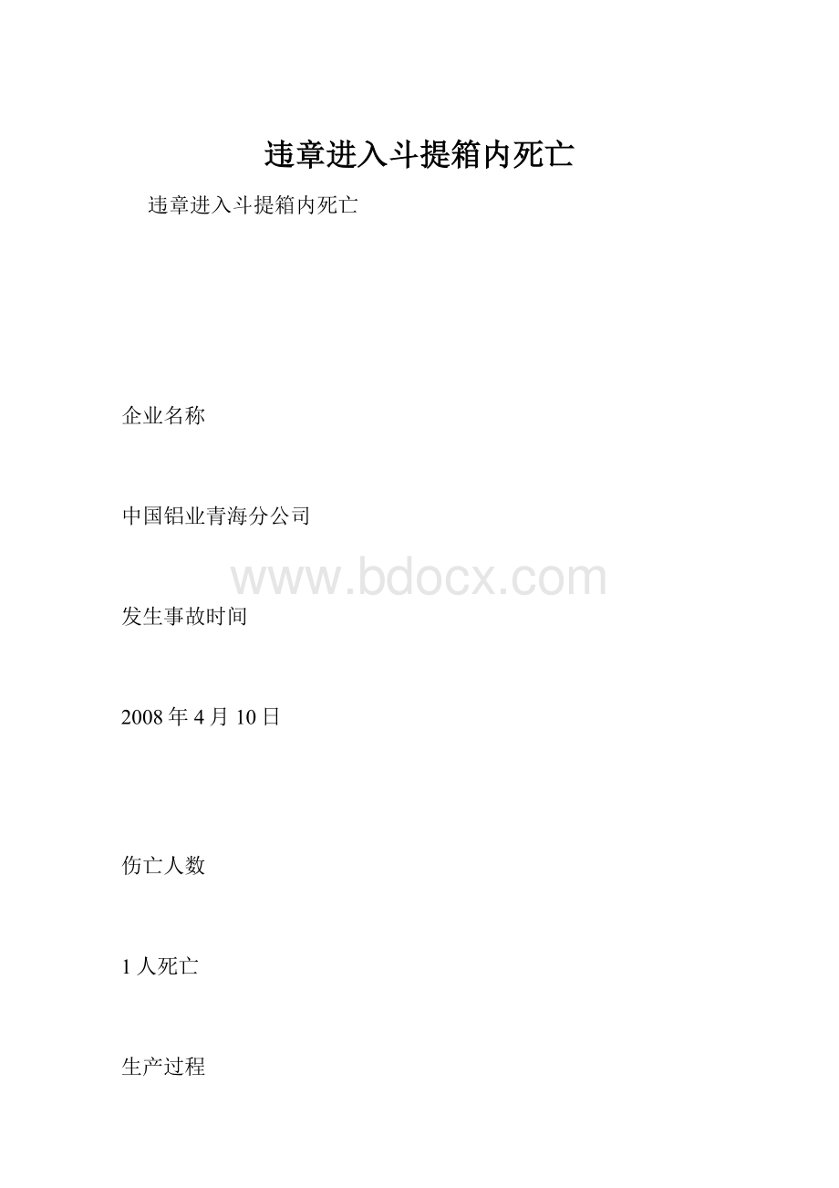 违章进入斗提箱内死亡.docx