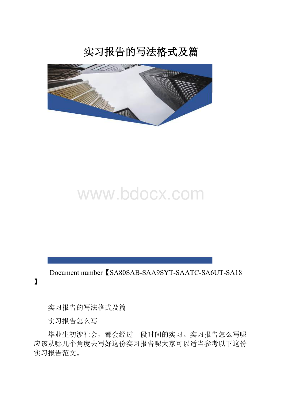 实习报告的写法格式及篇.docx