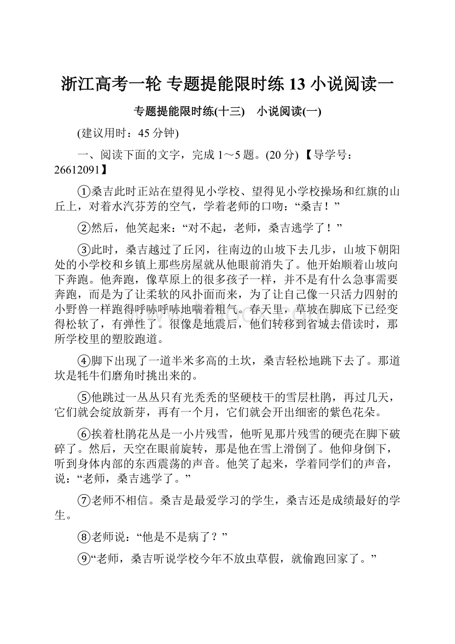 浙江高考一轮 专题提能限时练13 小说阅读一.docx_第1页