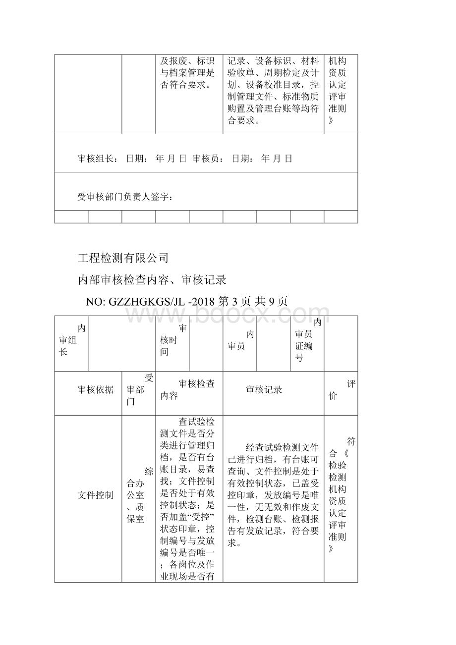 内部审核检查内容审核记录.docx_第3页