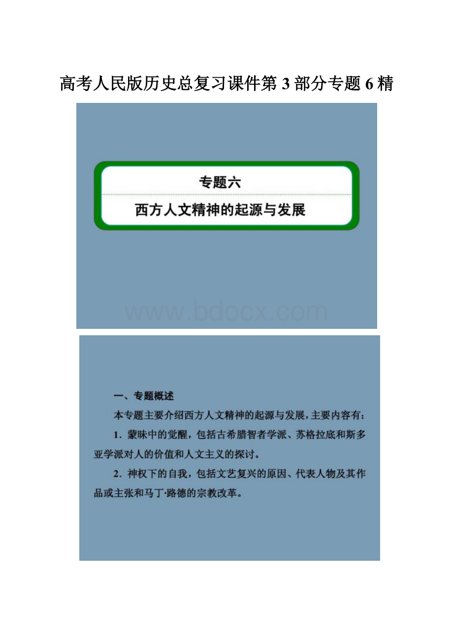 高考人民版历史总复习课件第3部分专题6精.docx