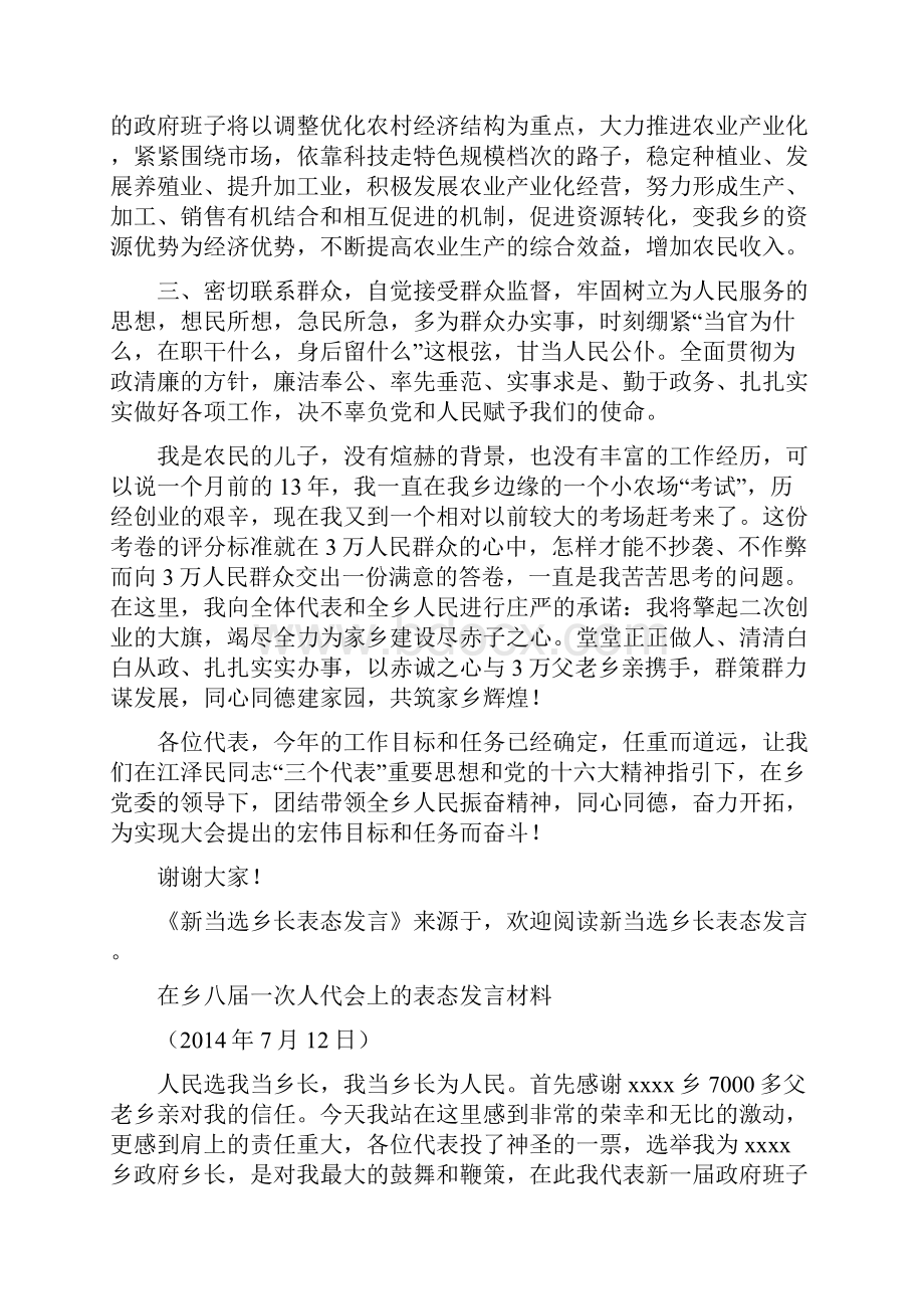 新任乡长表态讲话精选多篇.docx_第3页