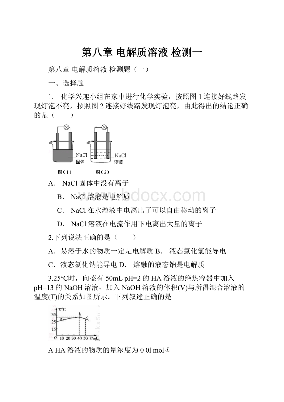 第八章 电解质溶液 检测一.docx