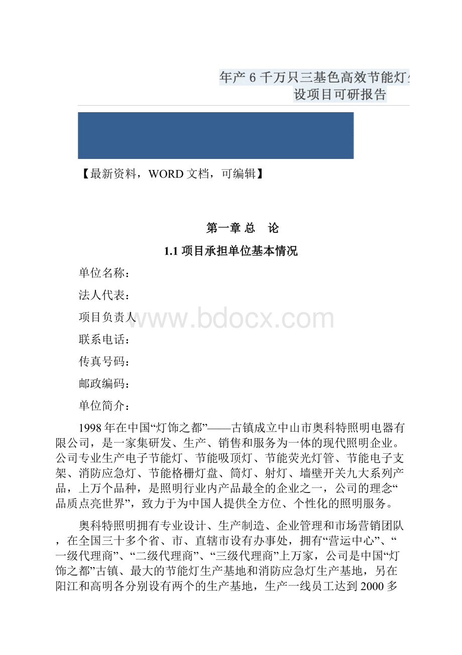 年产千万只三基色高效节能灯生产线建设项目可研报告.docx_第2页