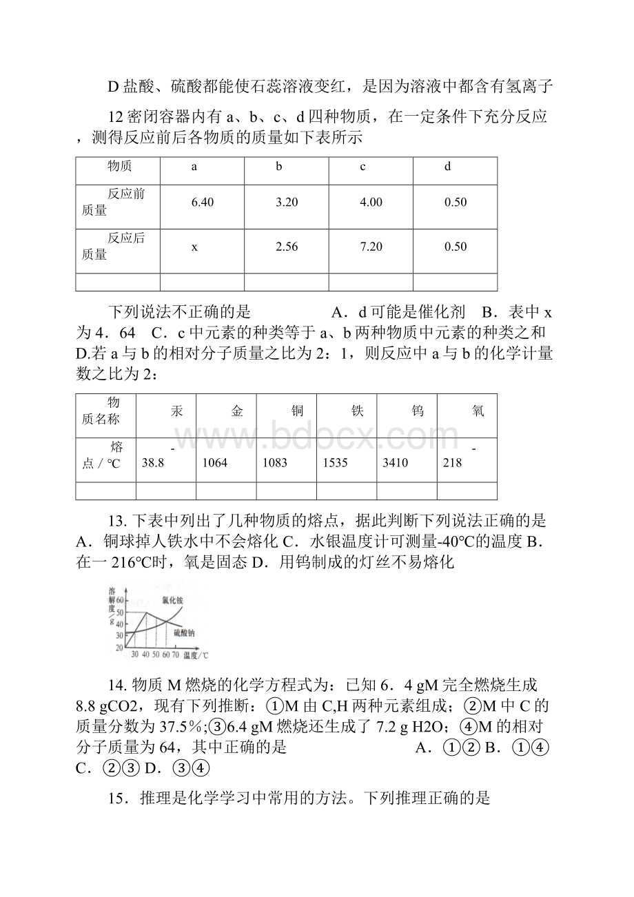 全国初中学生化学素质和实验能力竞赛河南赛区预赛试.docx_第3页