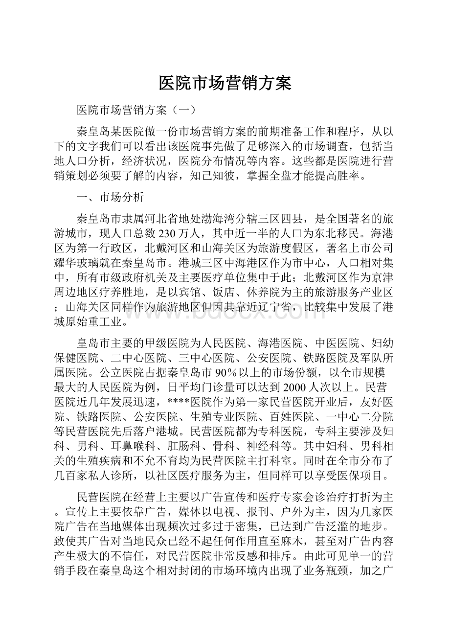 医院市场营销方案.docx