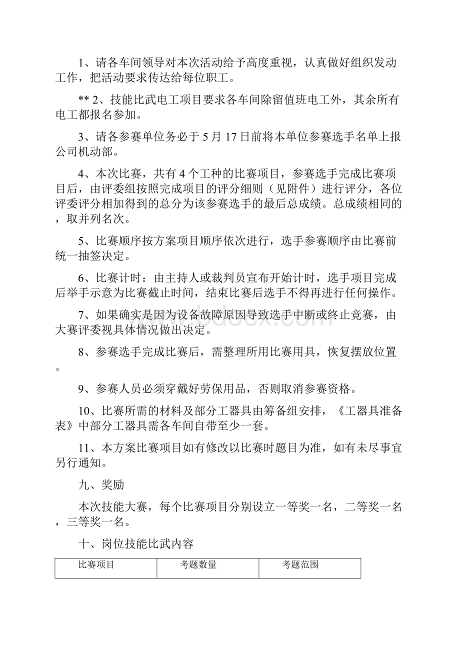 职工岗位技能比武大赛方案.docx_第3页