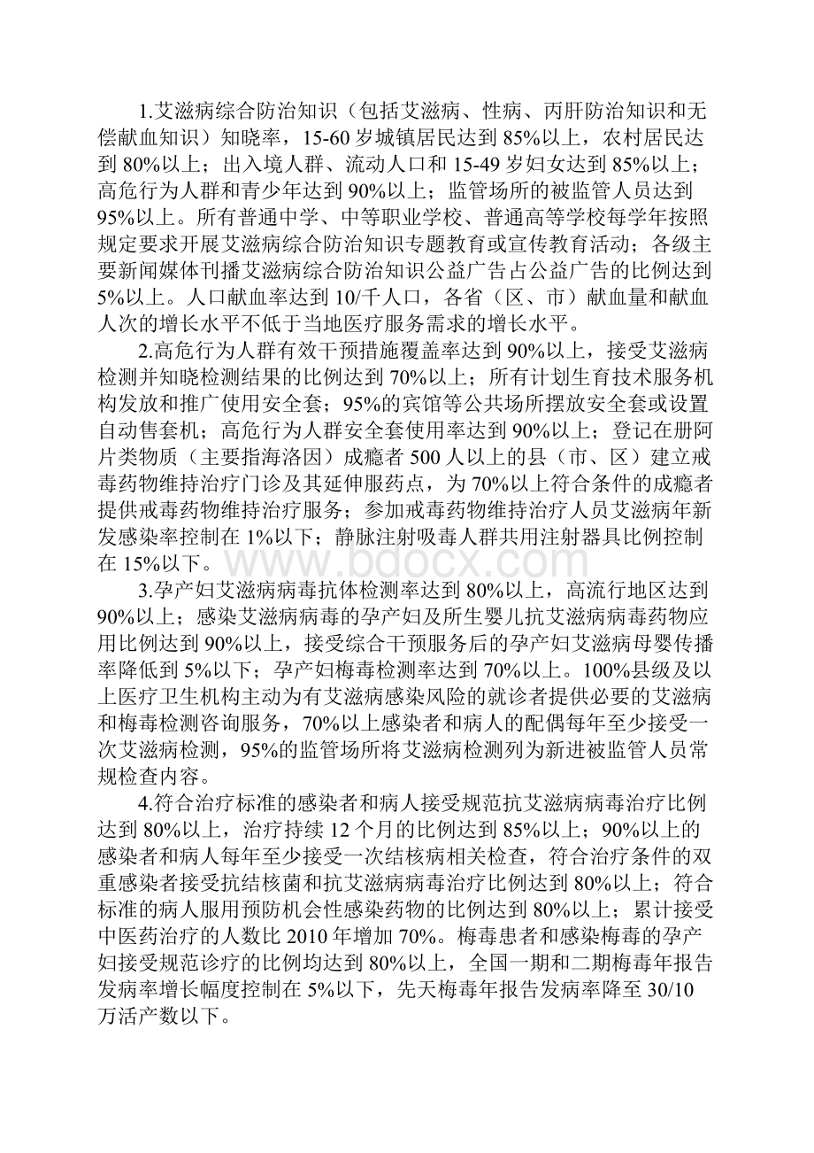 中国遏制与防治艾滋病十二五行动计划.docx_第2页