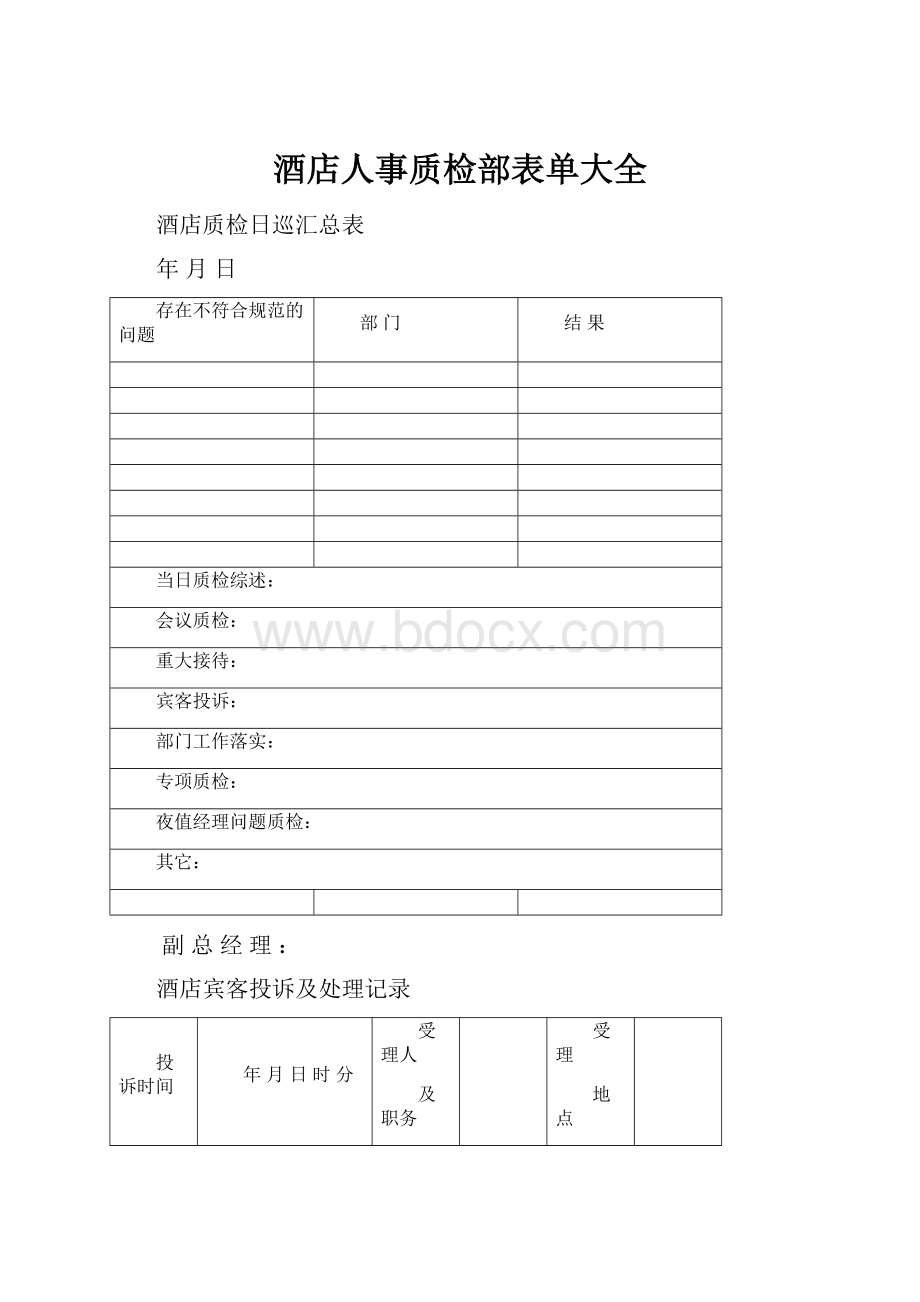 酒店人事质检部表单大全.docx_第1页