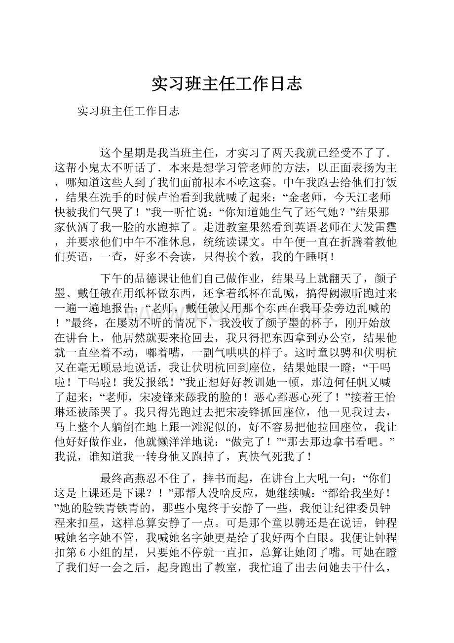 实习班主任工作日志.docx