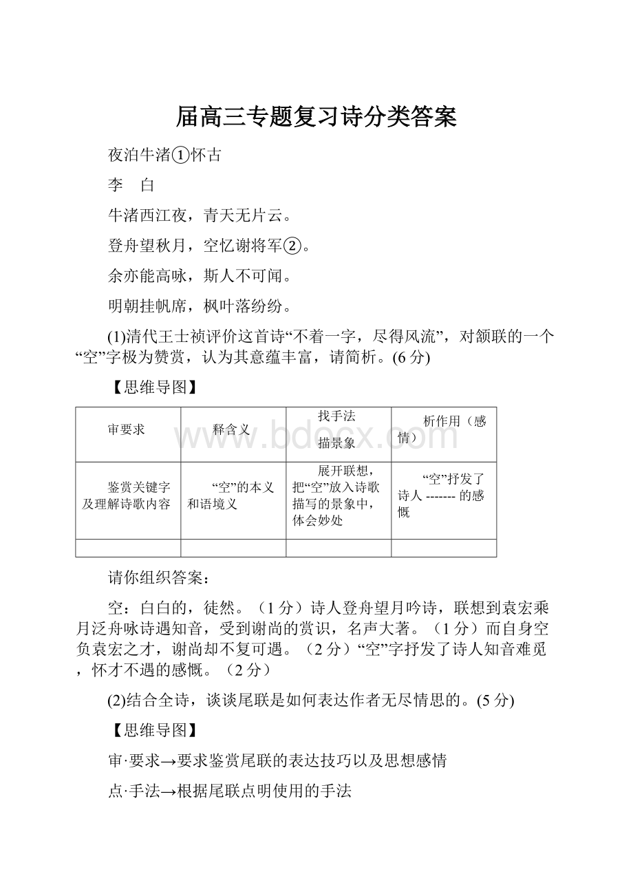 届高三专题复习诗分类答案.docx_第1页