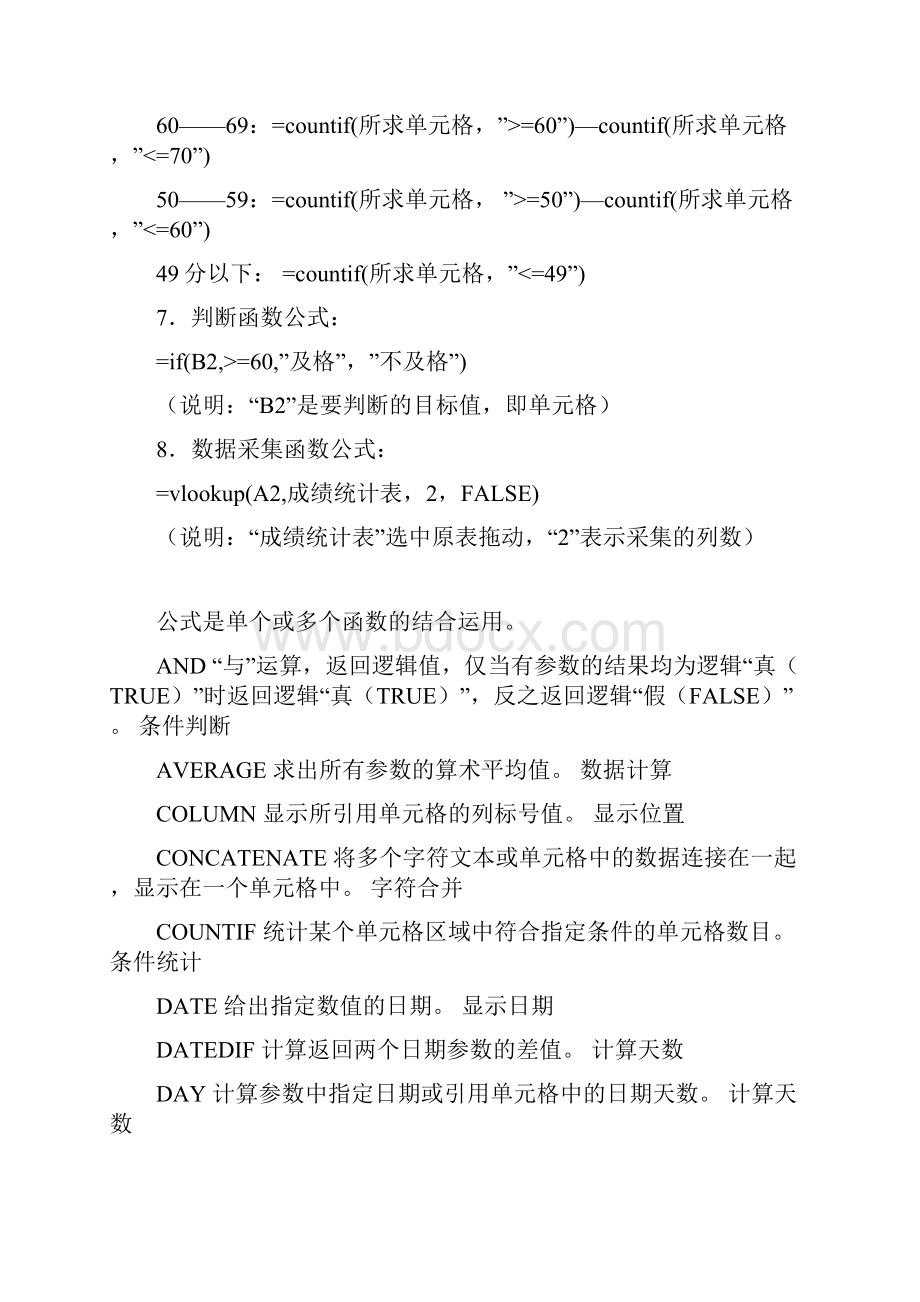 电子表格常用函数公式.docx_第2页