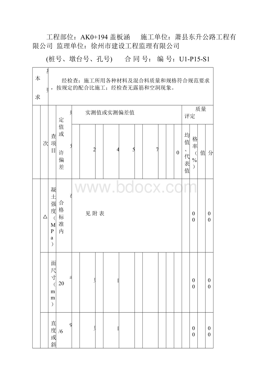 圆管涵盖板涵分项工程质量检验评定表.docx_第3页