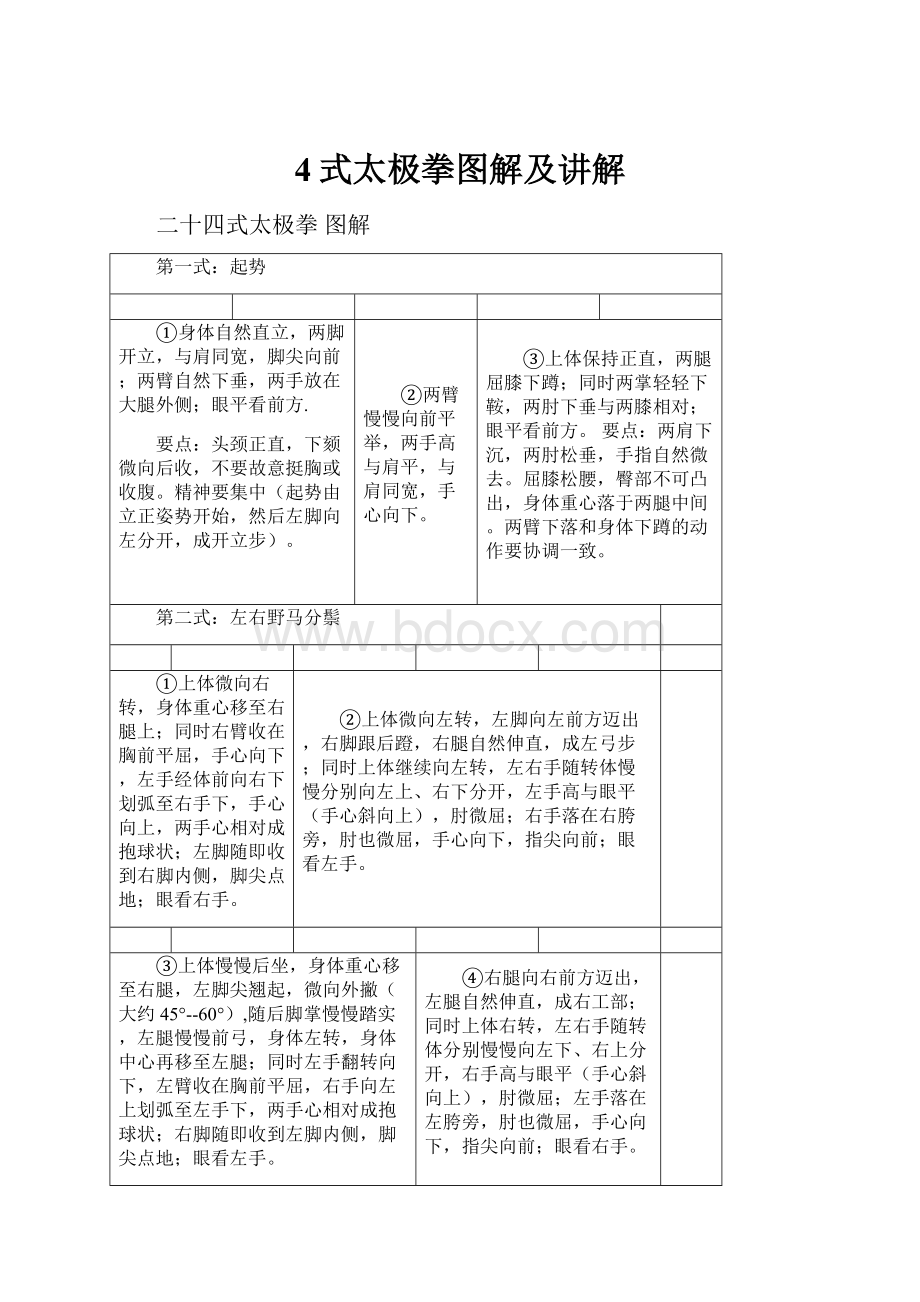 4式太极拳图解及讲解.docx