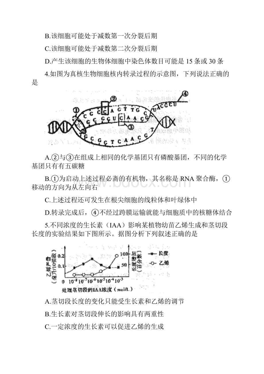 届黑龙江省哈尔滨市第三中学高三第四次测试期末理综试题 word.docx_第2页