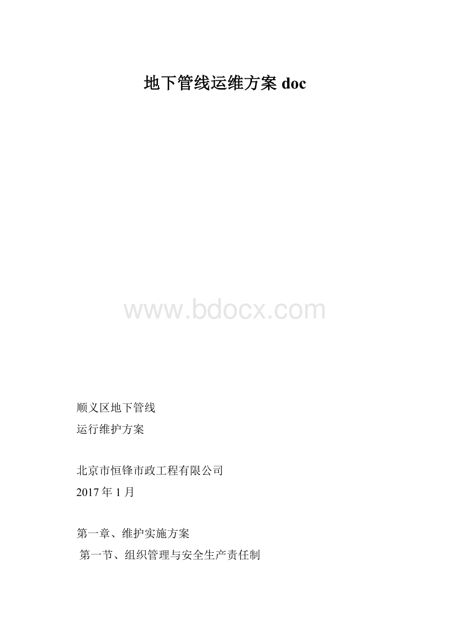 地下管线运维方案doc.docx_第1页