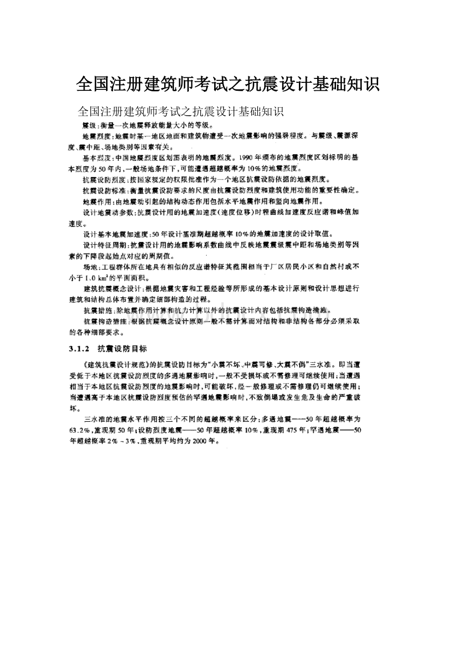 全国注册建筑师考试之抗震设计基础知识.docx