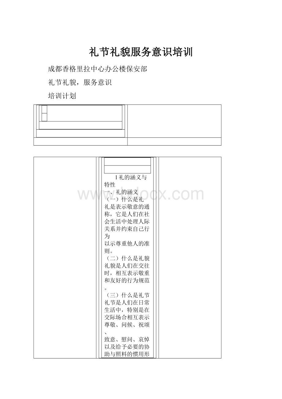 礼节礼貌服务意识培训.docx