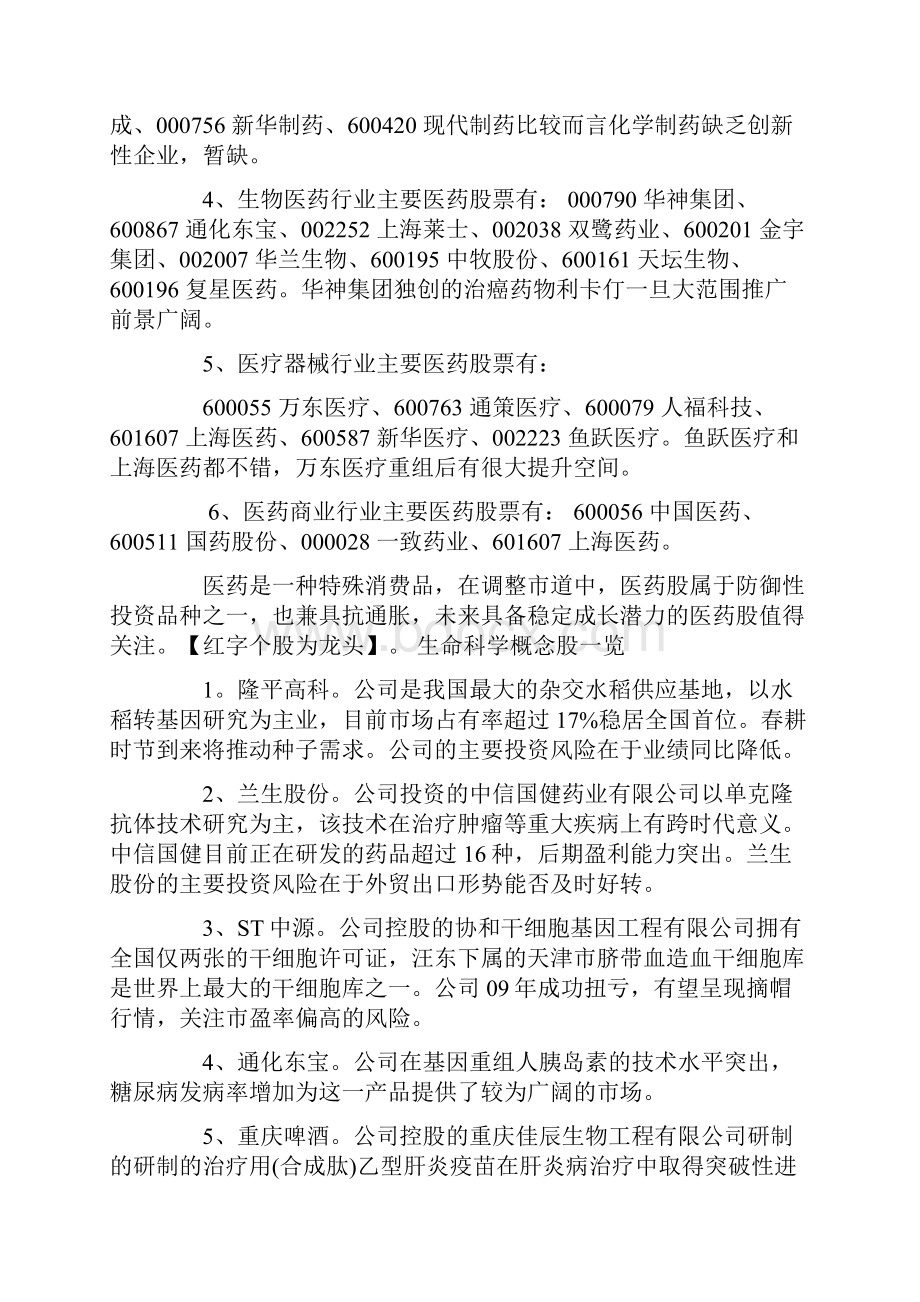 医药龙头股一览讲课教案.docx_第2页