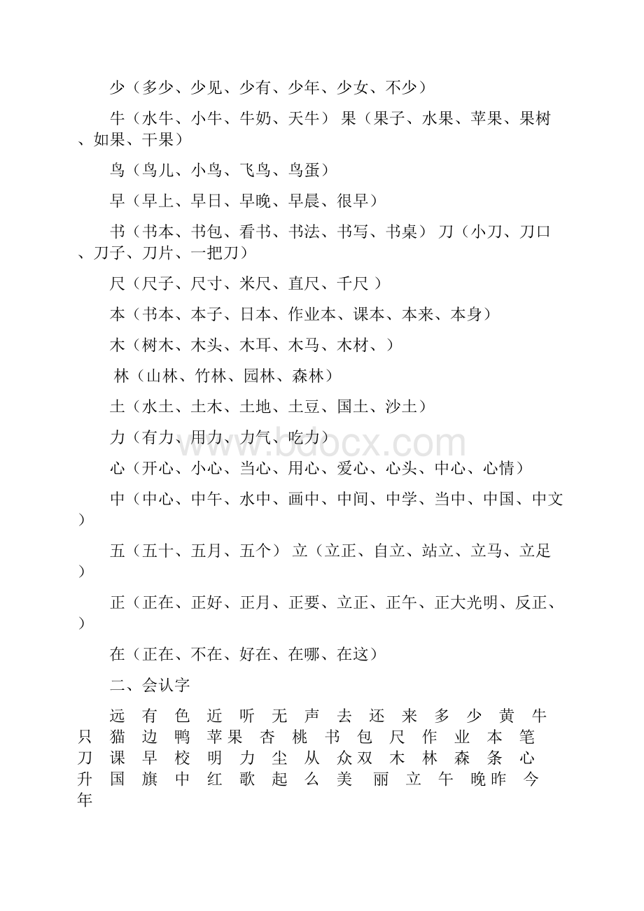 小学一年级各单元生字词及拼音复习.docx_第3页