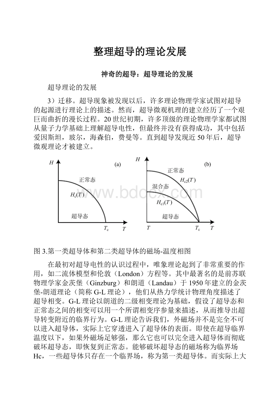 整理超导的理论发展.docx