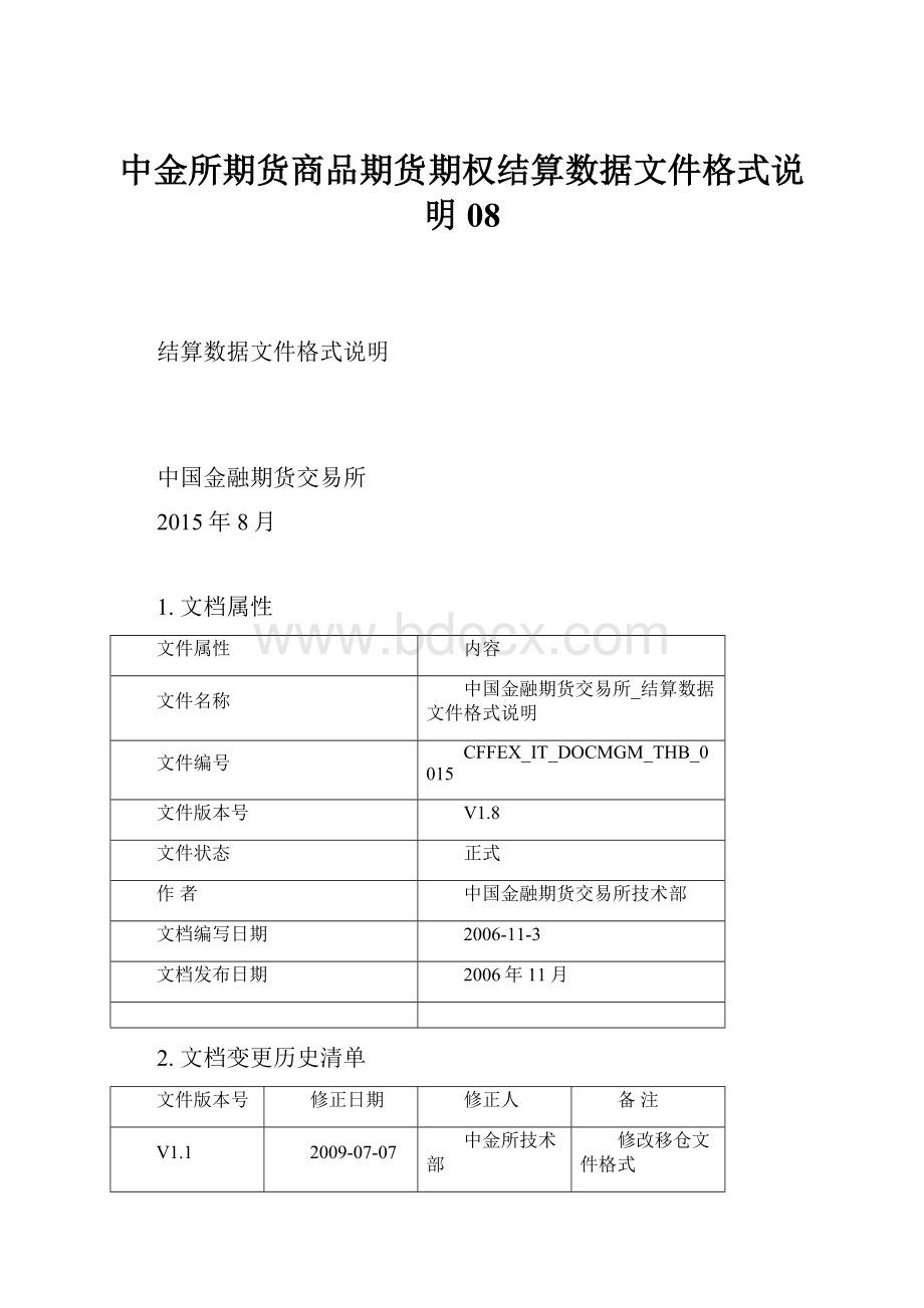 中金所期货商品期货期权结算数据文件格式说明08.docx