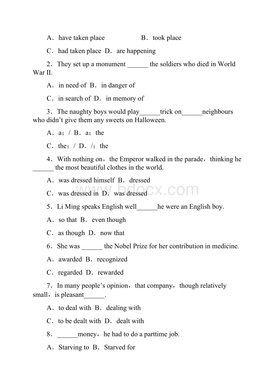 整理好的高中英语 12 Warming UpReading Language Points课时演练 新人教版必修3.docx_第2页