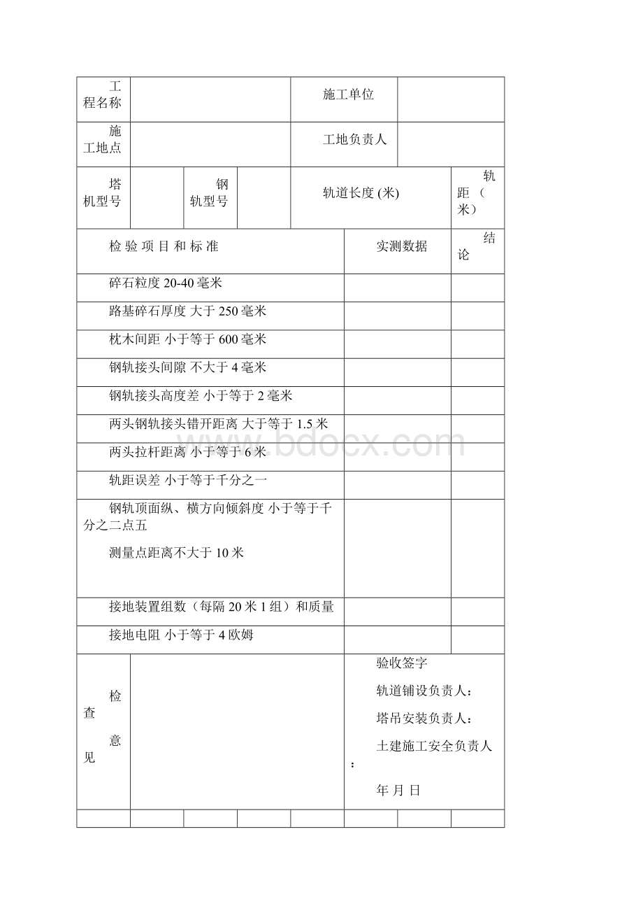 塔式起重机拆装统一检查验收表格.docx_第3页