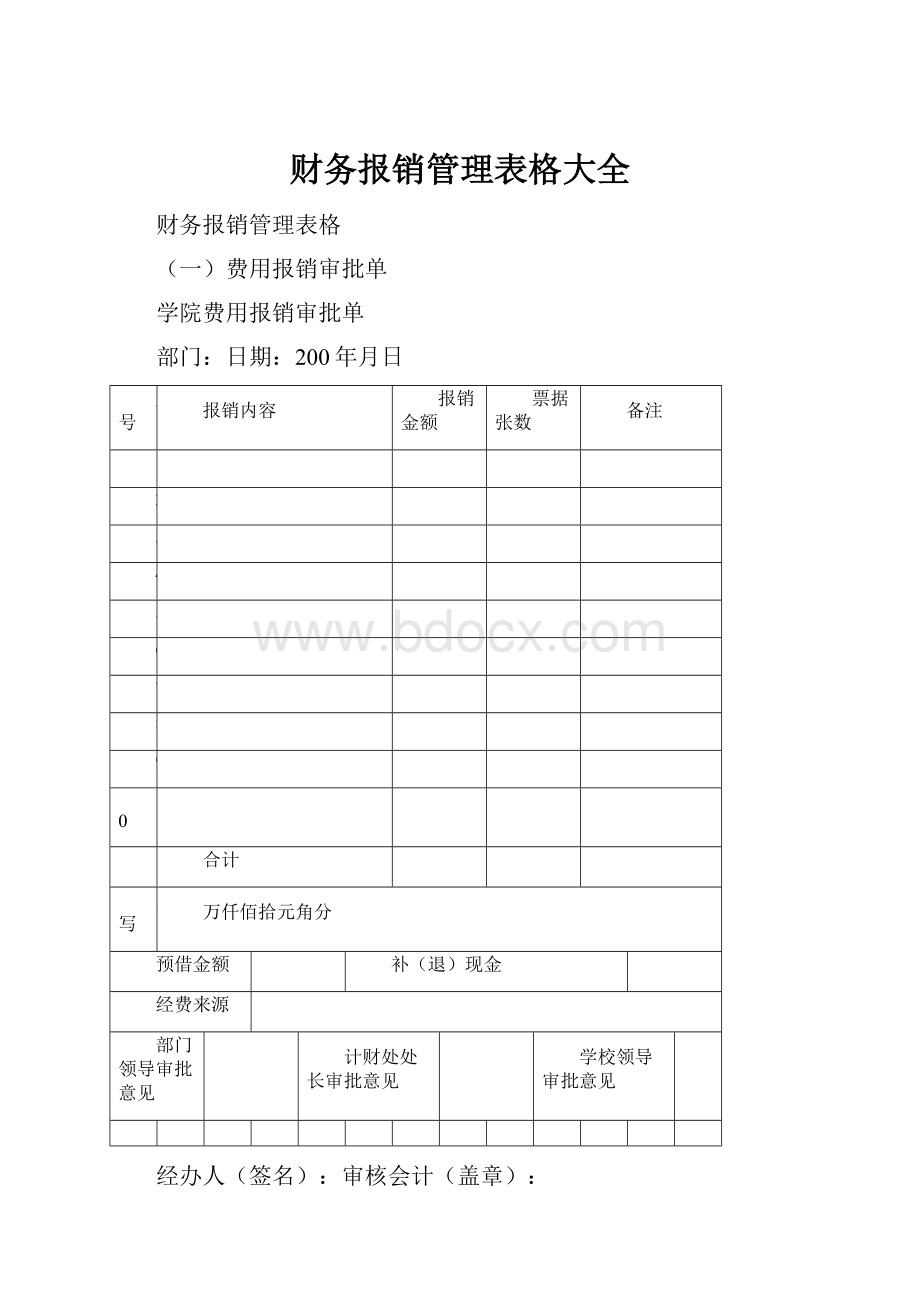 财务报销管理表格大全.docx_第1页